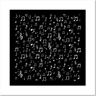 Music note pattern Posters and Art